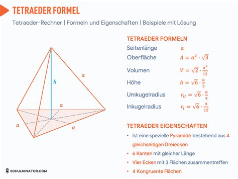 Eigenschaften einer Dreieckspyramide
